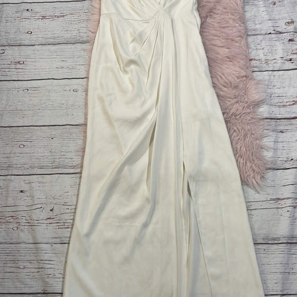 NWT Jenny Packham Crepe Column Gown Maxi Dress Draped Cocktail JP1013 - Picture 7 of 10